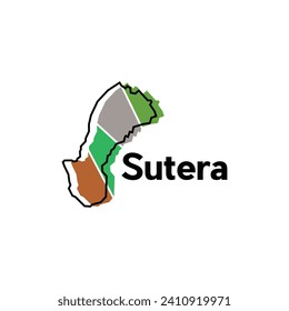Vektorkarte Stadt Sutera moderne Umrisse, Hochdetaillierte Vektorgrafik-Design-Vorlage, geeignet für Ihr Unternehmen