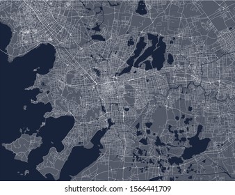 vector map of the city of Suzhou, China