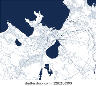 vector map of the city of Tallinn, Estonia