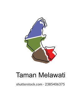 Vector Map City of Taman Melawati design template, High detailed illustration Country in Asia