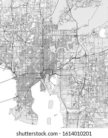 vector map of the city of Tampa, Florida, United States America