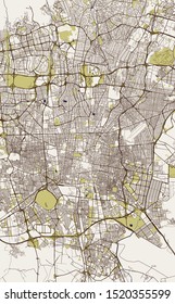 vector map of the city of Tegeran, Iran
