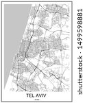 vector map of the city of Tel Aviv, Yafo, Jaffa, Israel