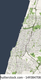 vector map of the city of Tel Aviv, Yafo, Jaffa, Israel