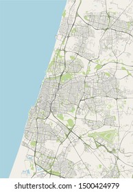 vector map of the city of Tel Aviv, Yafo, Jaffa, Israel