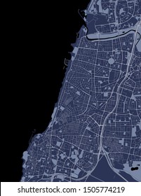 vector map of the city of Tel Aviv, Yafo, Jaffa, Israel