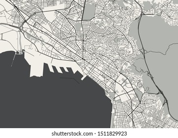 vector map of the city of Thessaloniki, Greece