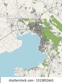 vector map of the city of Thessaloniki, Greece