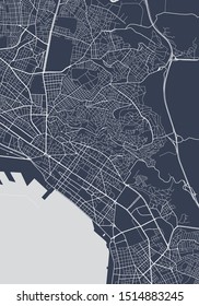 vector map of the city of Thessaloniki, Greece