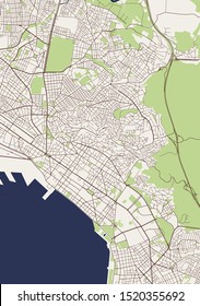 vector map of the city of Thessaloniki, Greece