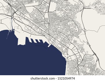 vector map of the city of Thessaloniki, Greece