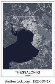 vector map of the city of Thessaloniki, Greece