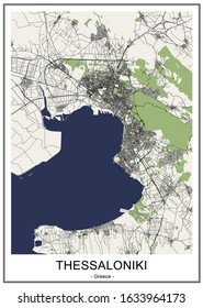 vector map of the city of Thessaloniki, Greece