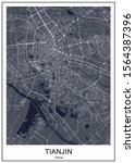 vector map of the city of Tianjin, China