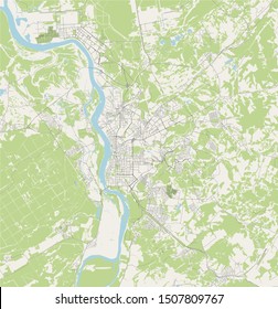 vector map of the city of Tomsk, Russia