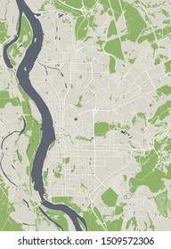 vector map of the city of Tomsk, Russia