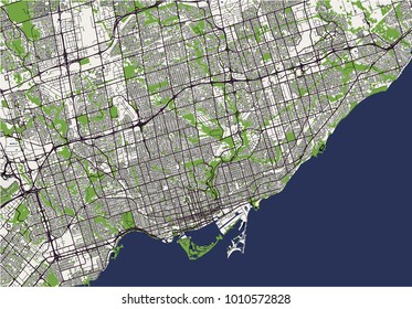 vector map of the city of Toronto, Canada