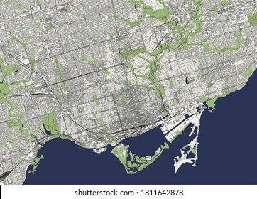 vector map of the city of Toronto, Canada