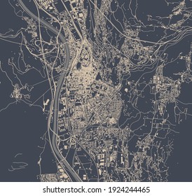 vector map of the city of Trento, Italy