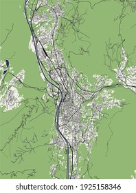 vector map of the city of Trento, Italy