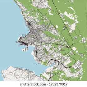 vector map of the city of Trieste, Italy