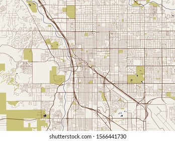 vector map of the city of Tucson, Arizona, United States America