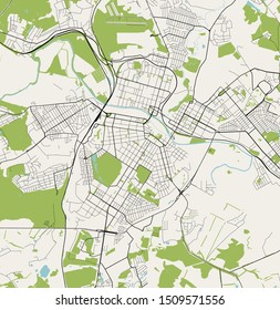 vector map of the city of Tula, Russia