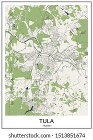 vector map of the city of Tula, Russia