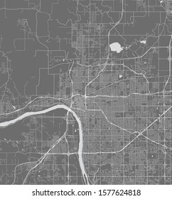 vector map of the city of Tulsa, Oklahoma, United States America