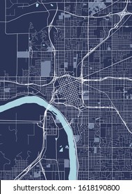 vector map of the city of Tulsa, Oklahoma, United States America