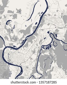 mapa vector de la ciudad de Ufa, Rusia