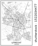 vector map of the city of Utrecht, Netherlands