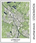 vector map of the city of Utrecht, Netherlands