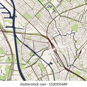 vector map of the city of Utrecht, Netherlands