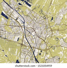 vector map of the city of Utrecht, Netherlands