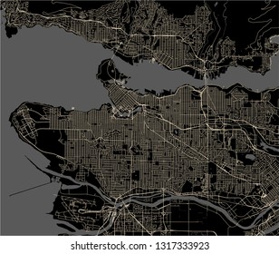 vector map of the city of Vancouver , Canada