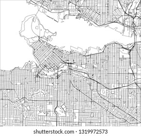 vector map of the city of Vancouver , Canada