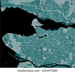 vector map of the city of Vancouver , Canada