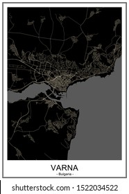 vector map of the city of Varna, Bulgaria