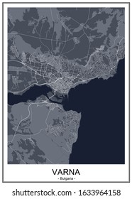 vector map of the city of Varna, Bulgaria