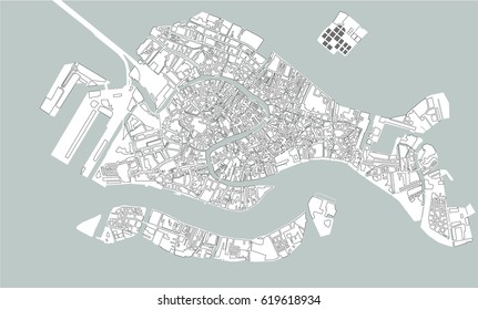 vector map of the city of Venice, Italy