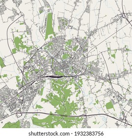 vector map of the city of Vicenza, Veneto, Italy