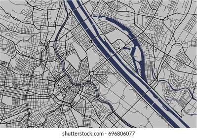 vector map of the city of Vienna, Austria