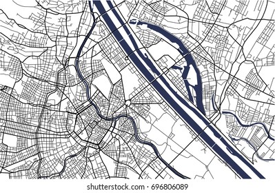 vector map of the city of Vienna, Austria