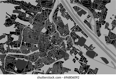 vector map of the city of Vienna, Austria