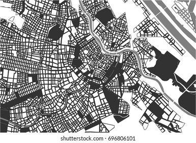 vector map of the city of Vienna, Austria