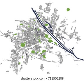 vector map of the city of Vienna, Austria