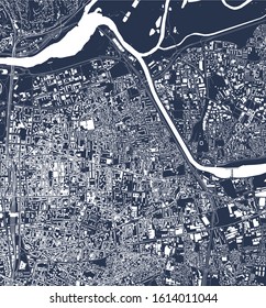 vector map of the city of Villeurbanne, Auvergne-Rhone-Alpes , France