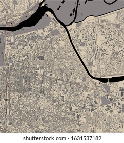 vector map of the city of Villeurbanne, Auvergne-Rhone-Alpes , France