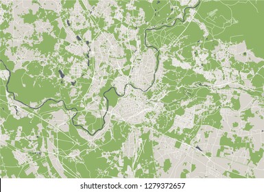 vector map of the city of Vilnius, Lithuania